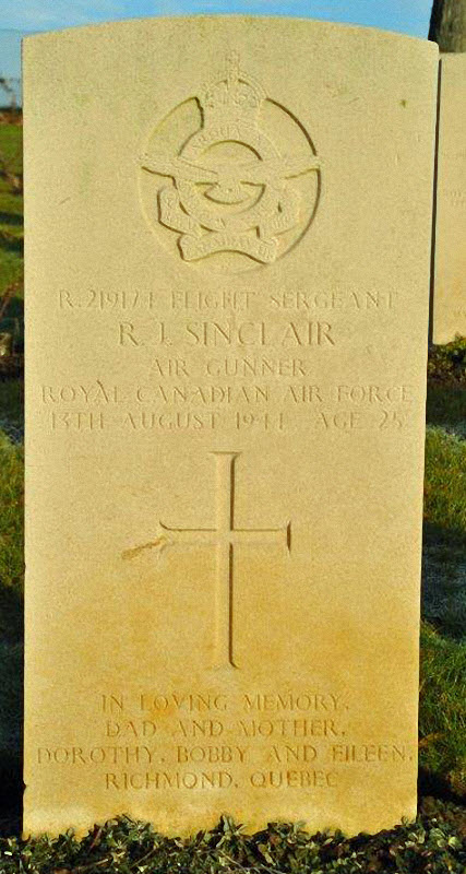 F/Sgt Robert John Sinclair<br /><br /><br />died on active duty - August 13th, 1944